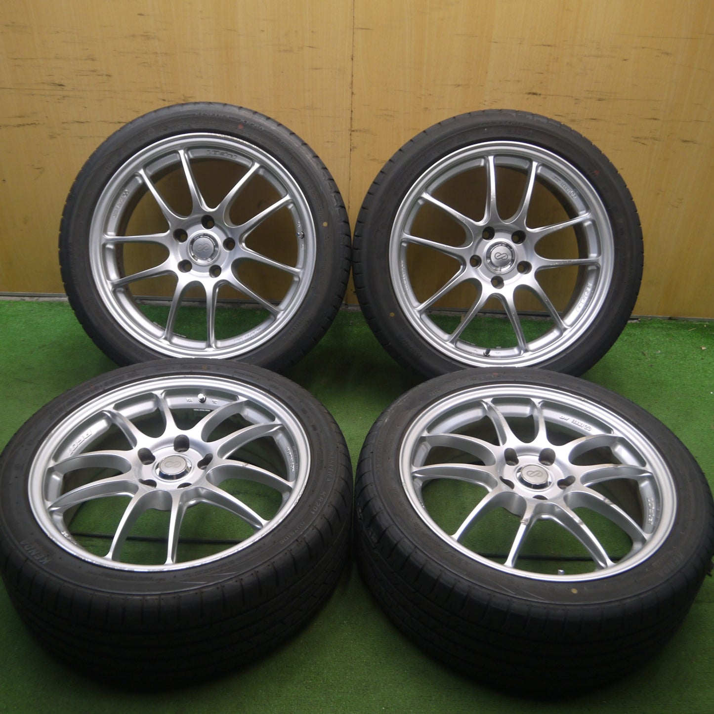 *送料無料* バリ溝！8.5分★225/45R18 ENKEI PF01 ケンダ KENETICA KR201 エンケイ 18インチ PCD114.3/5H★4050701Hノ