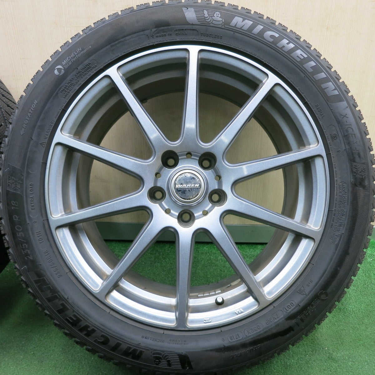 *送料無料* バリ溝！9.5分★スタッドレス 235/50R18 ミシュラン X-ICE3+ WAREN ヴァーレン 18インチ PCD114.3/5H★4061105HAス