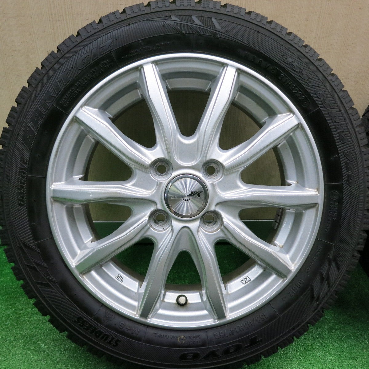 [送料無料] バリ溝！22年！9.5分★スタッドレス 155/65R14 トーヨー オブザーブ ガリット GIZ ENCOUGARⅡ エンクーガー2 14インチ PCD100/4H★4100207HAス