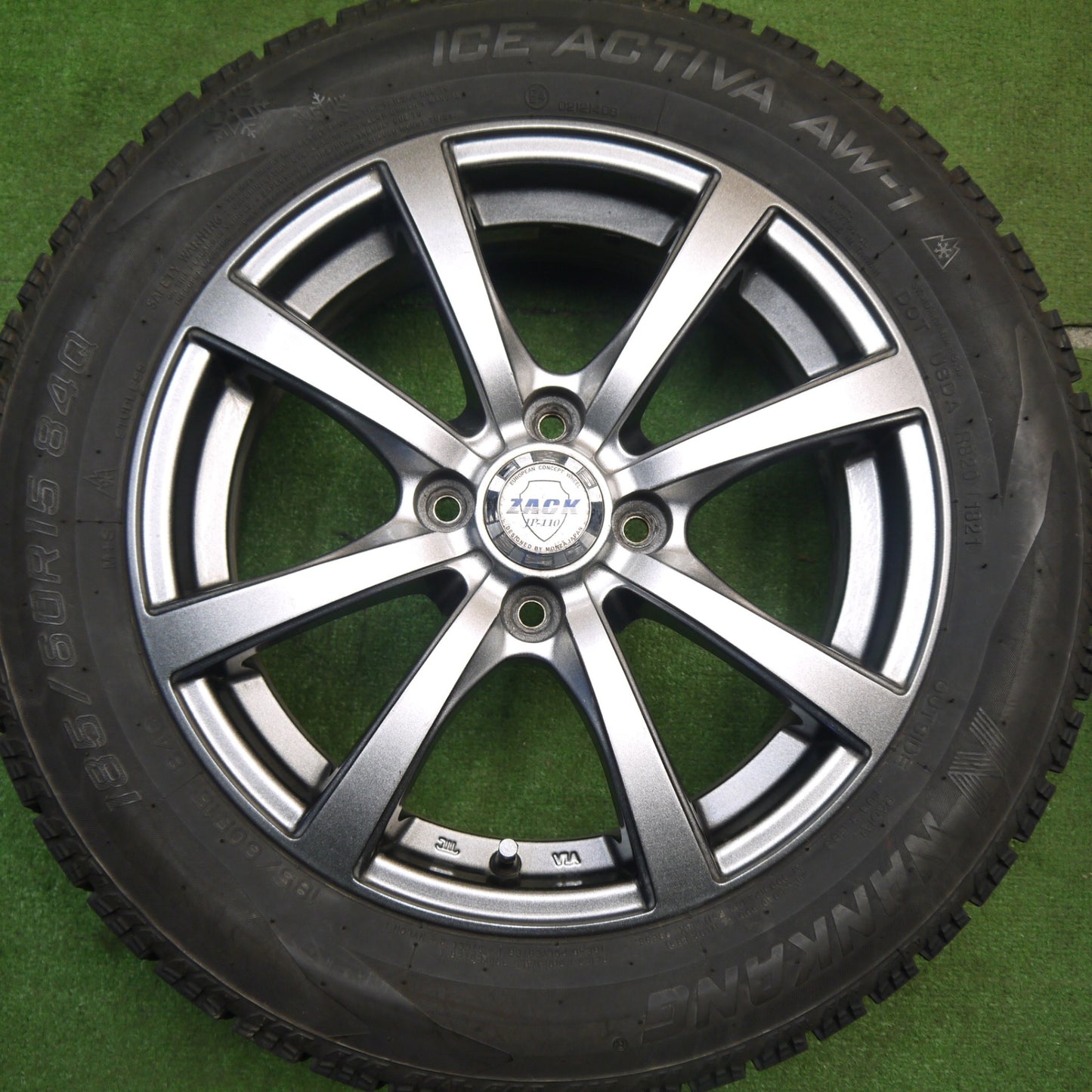 [送料無料] バリ溝！21年！9分★スタッドレス 185/60R15 ナンカン アイスアクティバ AW-1 ZACK JP-110 MONZA ザック 15インチ PCD100/4H★5040802Hス