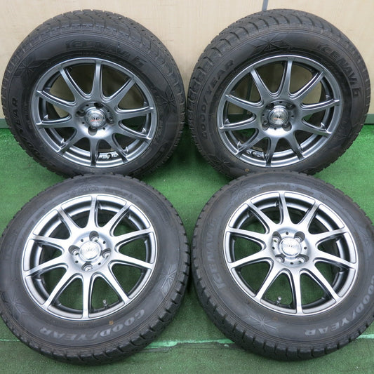 *送料無料* バリ溝！キレイ！8.5分★スタッドレス 185/65R15 グッドイヤー アイスナビ6 LOXARNY SPORT BADX ロクサーニ 632 PCD100/4H★4032903NJス