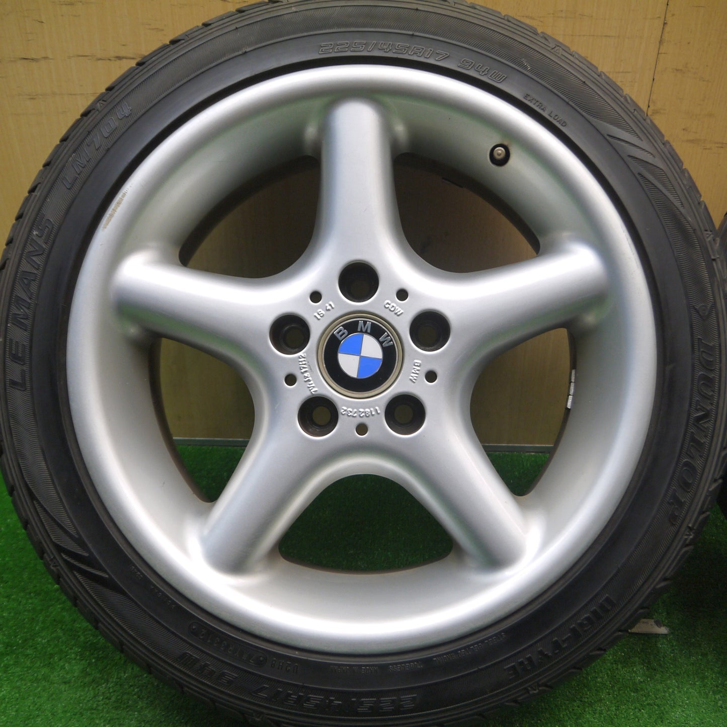 *送料無料* バリ溝！9.5分★BMW E36 Z3 純正 225/45R17 245/40R17 ダンロップ LE MANS LM704 17インチ PCD120/5H★4090607Hノ