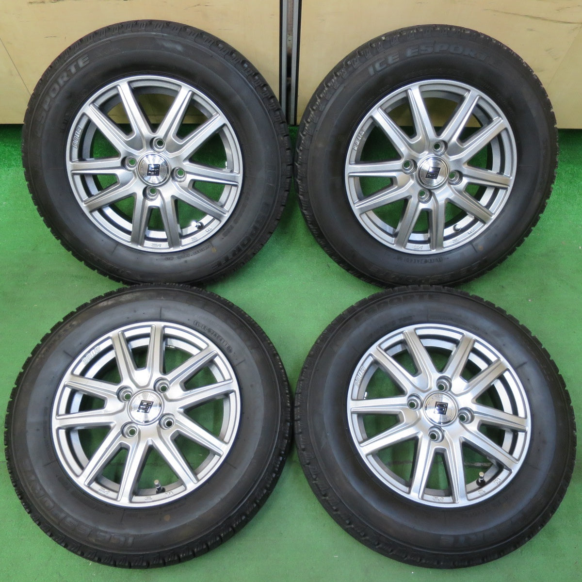 [送料無料] 超バリ溝！キレイ！ほぼ10分★スタッドレス 145/80R13 アイスエスポルテ SEIN ザイン 13インチ PCD100/4H★4101609イス