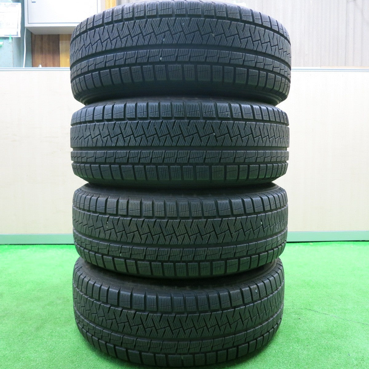 [送料無料] バリ溝！9.5分★ポルシェ 955 カイエン 純正 BBS RD153 235/60R18 スタッドレス ピレリ アイスアシンメトリコ 18インチ PCD130/5H★4100901HAス