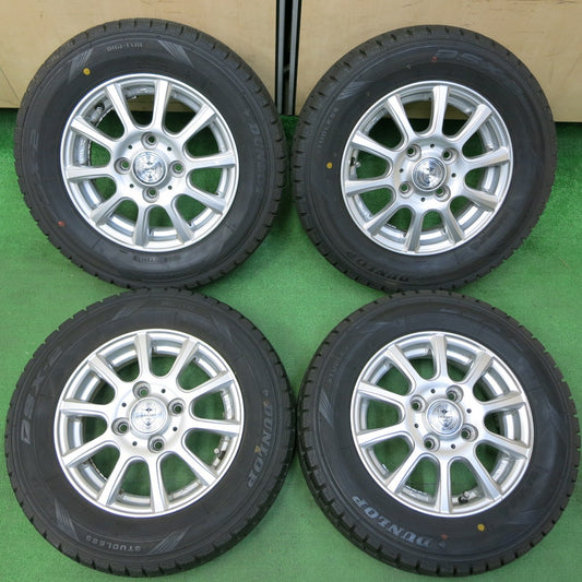 *送料無料* バリ溝！ほぼ10分★スタッドレス 155/70R12 ダンロップ DSX-2 JOKER ジョーカー 12インチ PCD100/4H★4050214イス