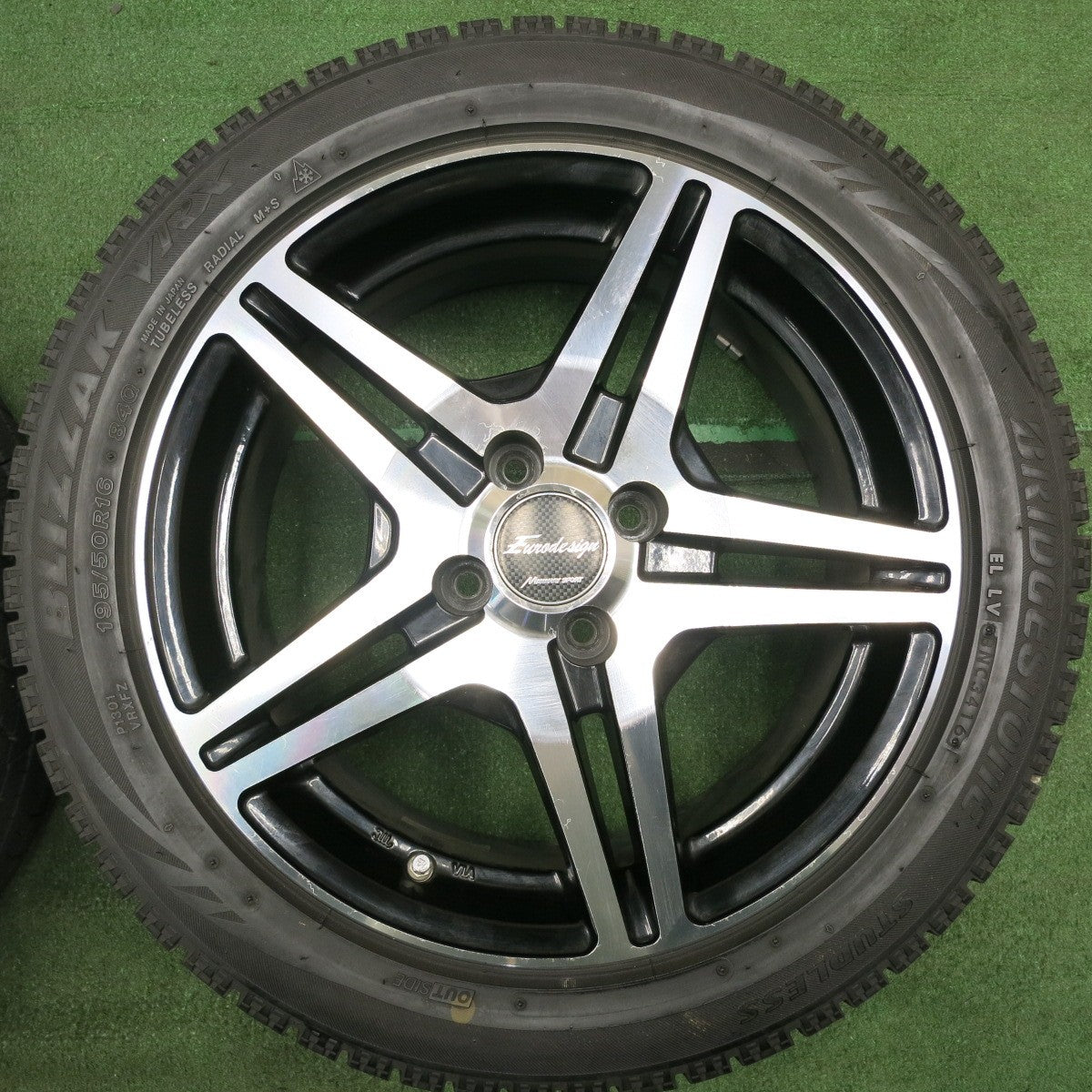 *送料無料* バリ溝！8.5分★スタッドレス 195/50R16 ブリヂストン ブリザック VRX Eurodesign MANARAY SPORT PCD100/4H★4040502NJス