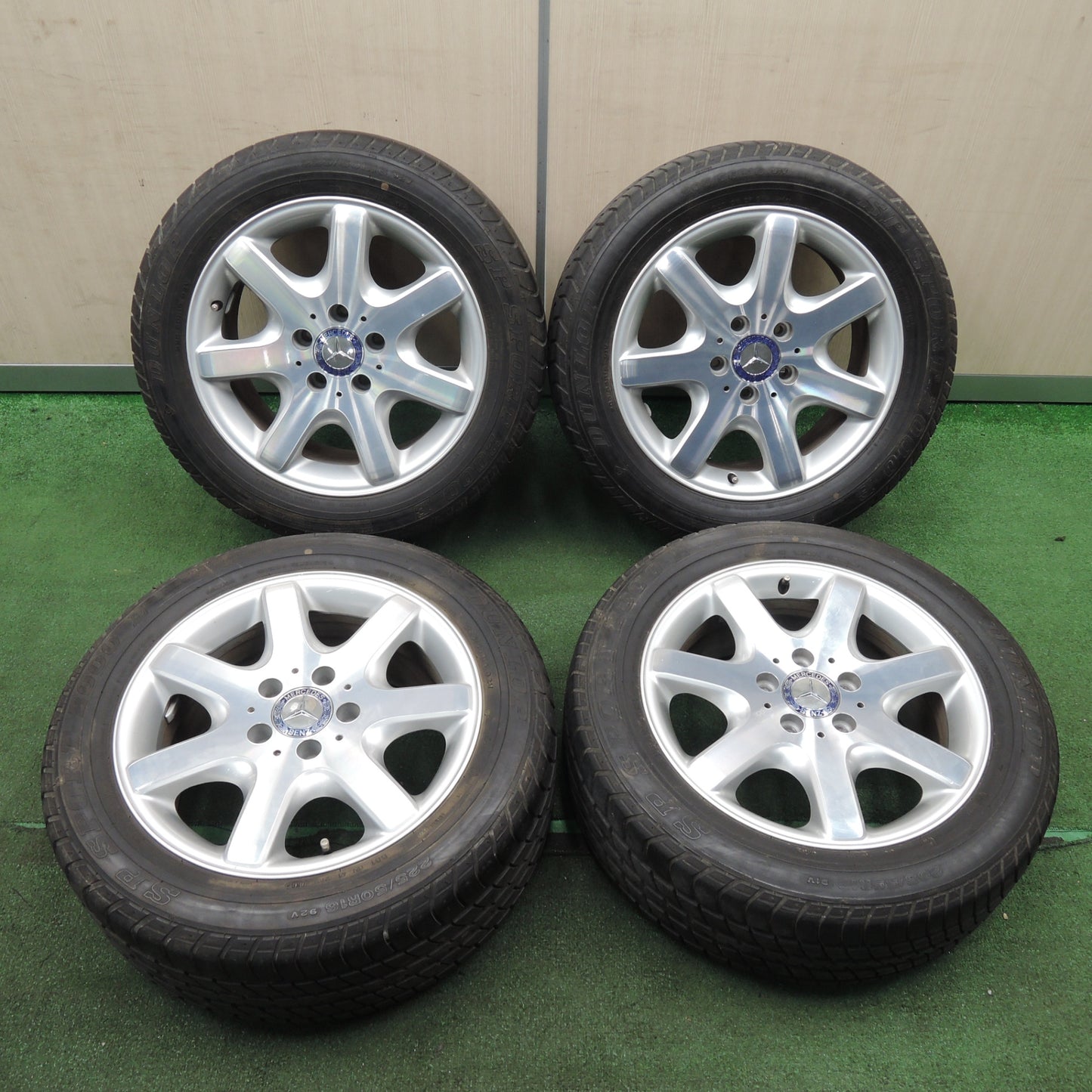 *送料無料* 4本価格★ベンツ SLK R170 純正 205/55R16 225/50R16 ダンロップ SPスポーツ 2000 E 16インチ PCD112/5H★4030705NJノ