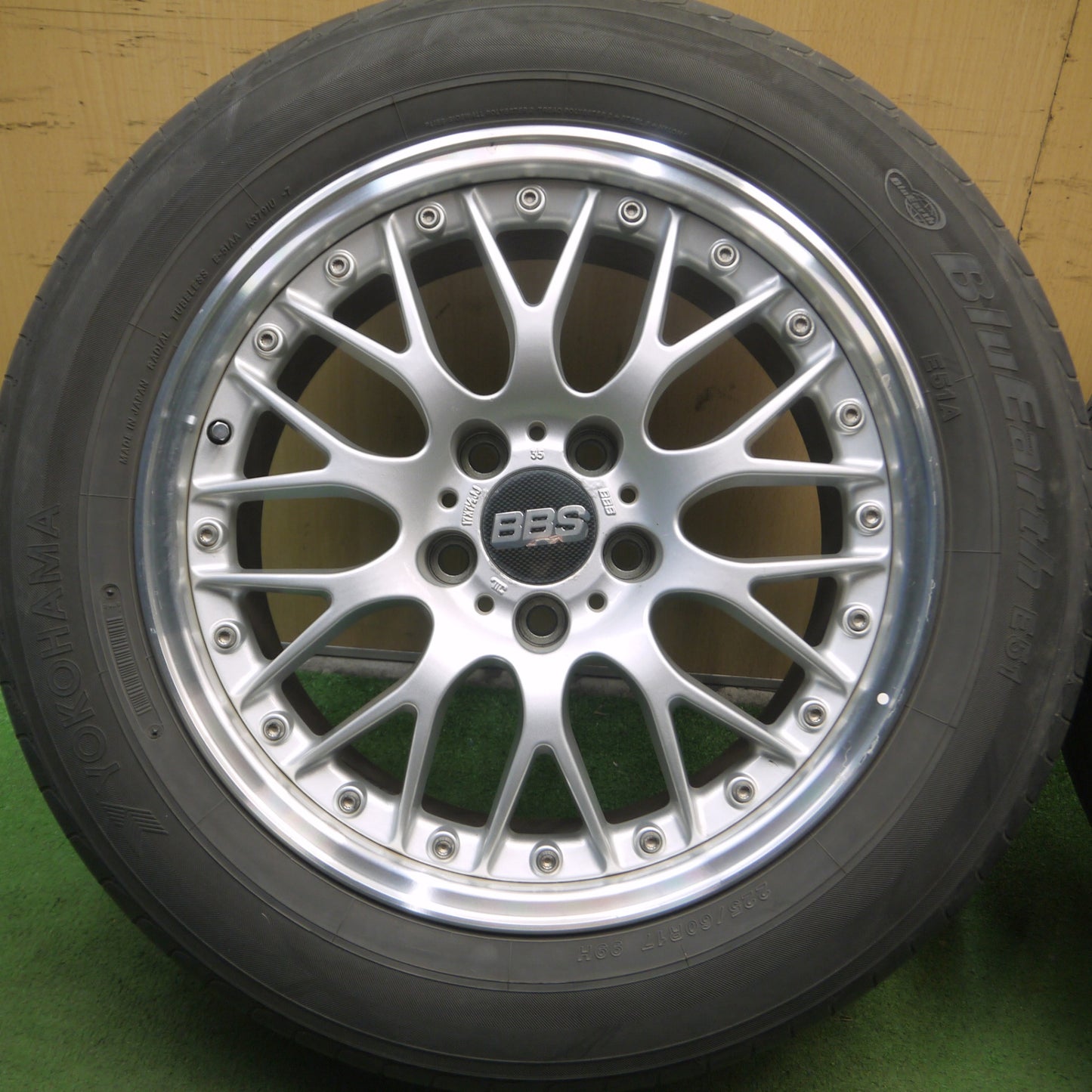 *送料無料* 4本価格★BBS RS815 225/60R17 ヨコハマ ブルーアース E51 E51A 17インチ PCD114.3/5H★4070909Hノ