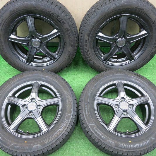 [送料無料] バリ溝！22年！キレイ！9.5分★スタッドレス 195/65R15 ブリヂストン ブリザック VRX3 TOPRUN トップラン 15インチ PCD100/4H★4113006NJス