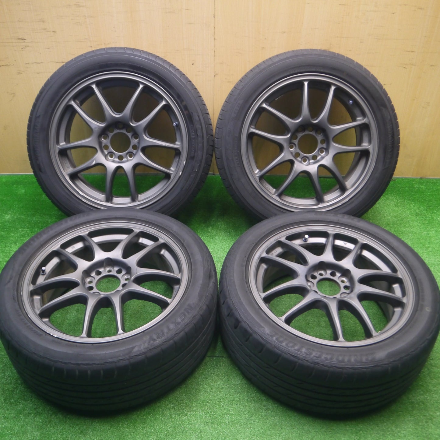 *送料無料* バリ溝！21年！8.5分★WORK EMOTION CR KAI 215/50R17 ヨコハマ エコス ES31 ブリヂストン ネクストリー エコピア ワーク PCD114.3/5H★4090906Hノ