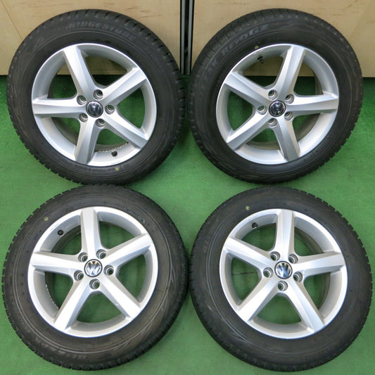 *送料無料* バリ溝！キレイ！8.5分★ワーゲン ポロ 純正 BORBET 185/60R15 スタッドレス ブリヂストン ブリザック REVO GZ ボルベット PCD100/5H★4052005イス