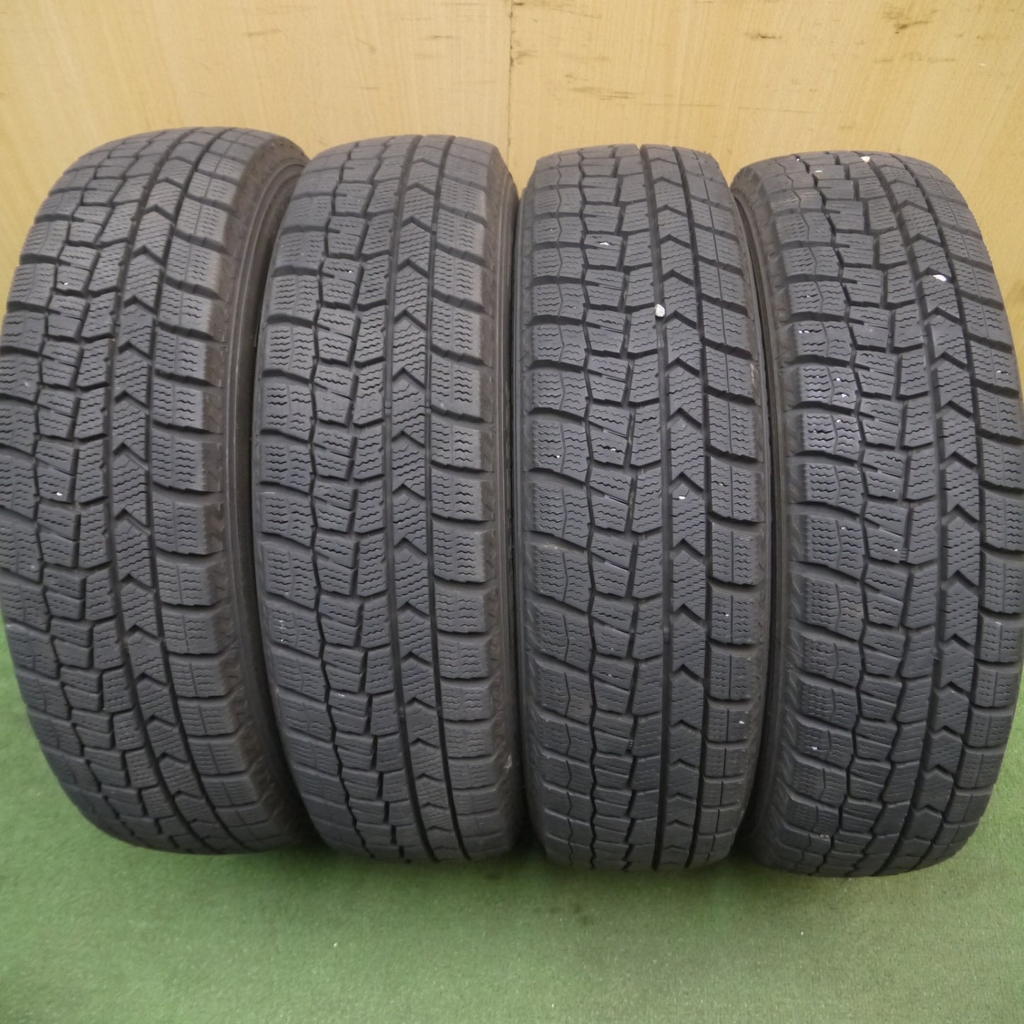 *送料無料* バリ溝！22年！キレイ！9.5分★スタッドレス 155/65R13 ダンロップ ウインターマックス WM02 Exceeder エクシーダー 13インチ PCD100/4H★4062607Hス