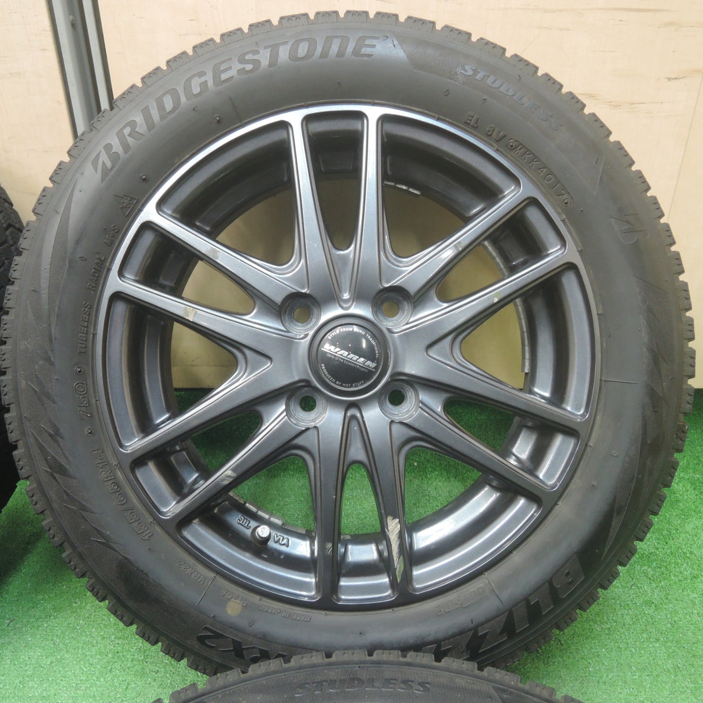 *送料無料* 4本価格★スタッドレス 155/65R14 ブリヂストン ブリザック VRX2 WAREN ヴァーレン 14インチ PCD100/4H★4032012SYス