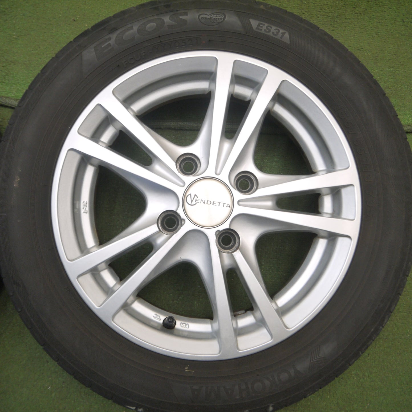 *送料無料* 4本価格！21年★155/65R13 ヨコハマ エコス ES31 VENDETTA 13インチ PCD100/4H★4032201Hノ