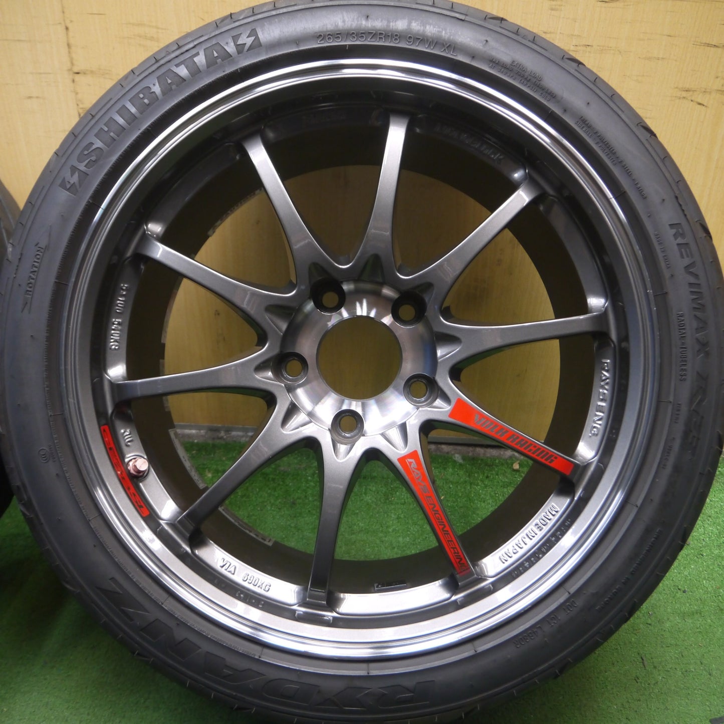 *送料無料* キレイ！23年★RAYS CE28SL MONOBLOCK 鍛造 265/35R18 RYDANZ シバタイヤ レイズ PCD120/5H★4053107Hノ