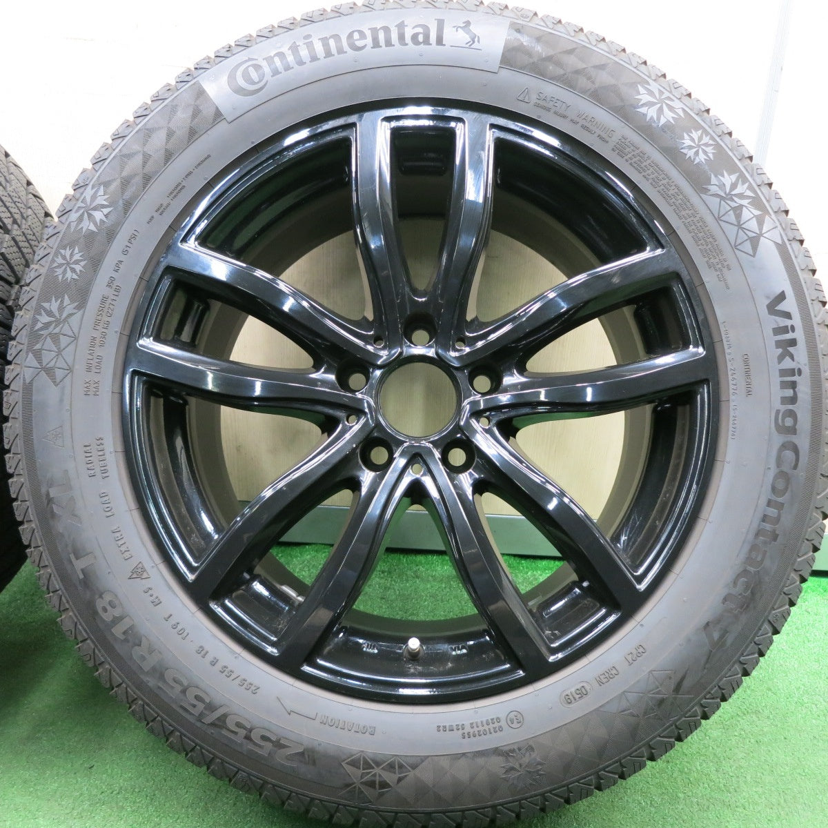 *送料無料* バリ溝！9分★BMW 等 MAK 255/55R18 スタッドレス コンチネンタル バイキング コンタクト7 18インチ PCD120/5H★4053106HAス