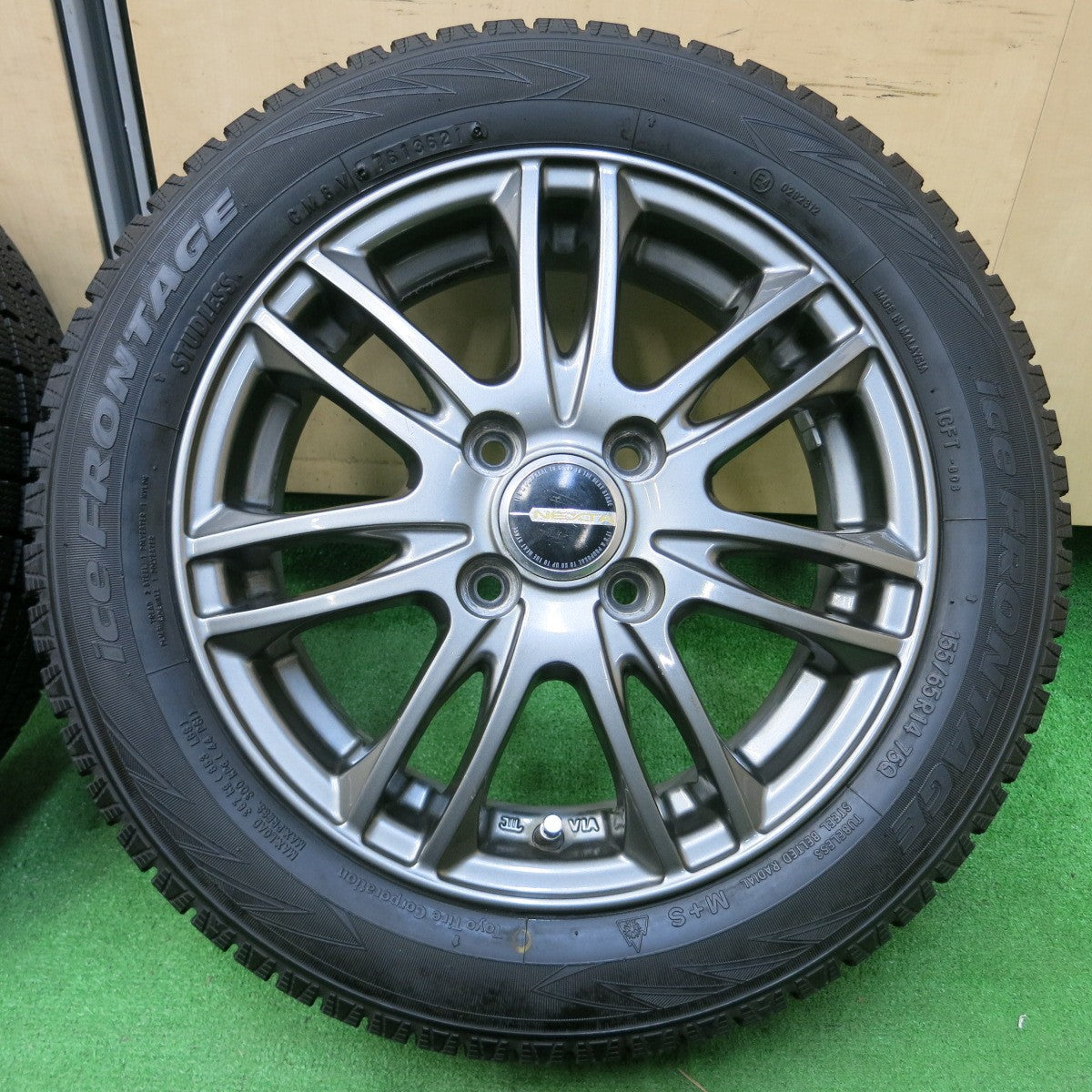 *送料無料* バリ溝！21年！9.5分★スタッドレス 155/65R14 アイスフロンテージ NEXTA ネクスタ 14インチ iceFRONTAGE PCD100/4H★4043008イス