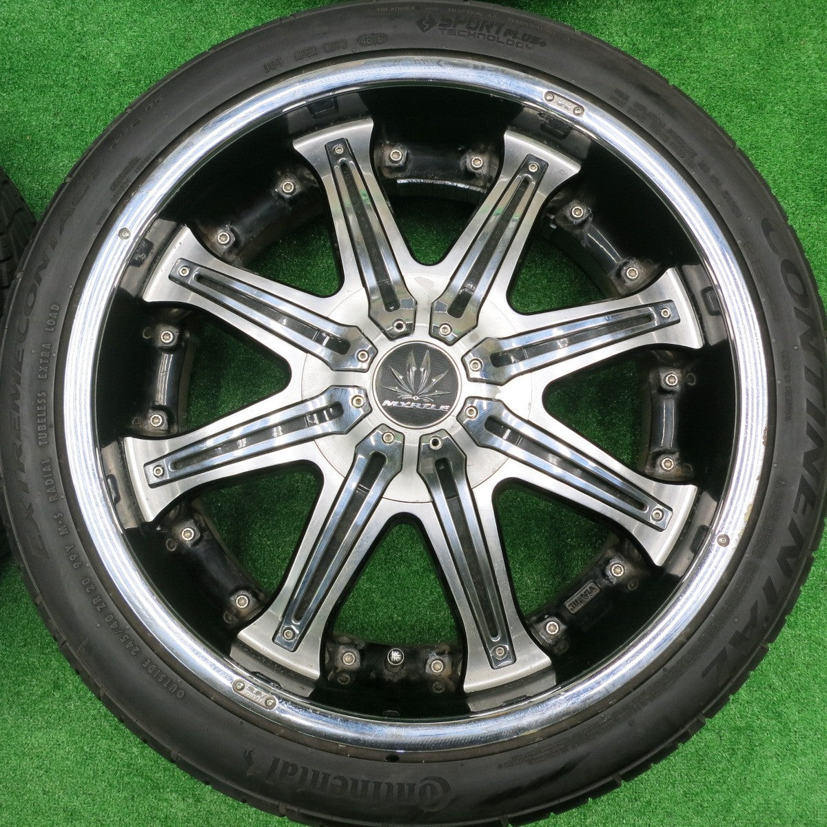 *送料無料* バリ溝！9.5分★MYRTLE 2 FACE クリムソン 245/40R20 コンチネンタル エクストリームコンタクト DWS06 マーテル PCD114.3 120/5H マルチ★4073001HAノ