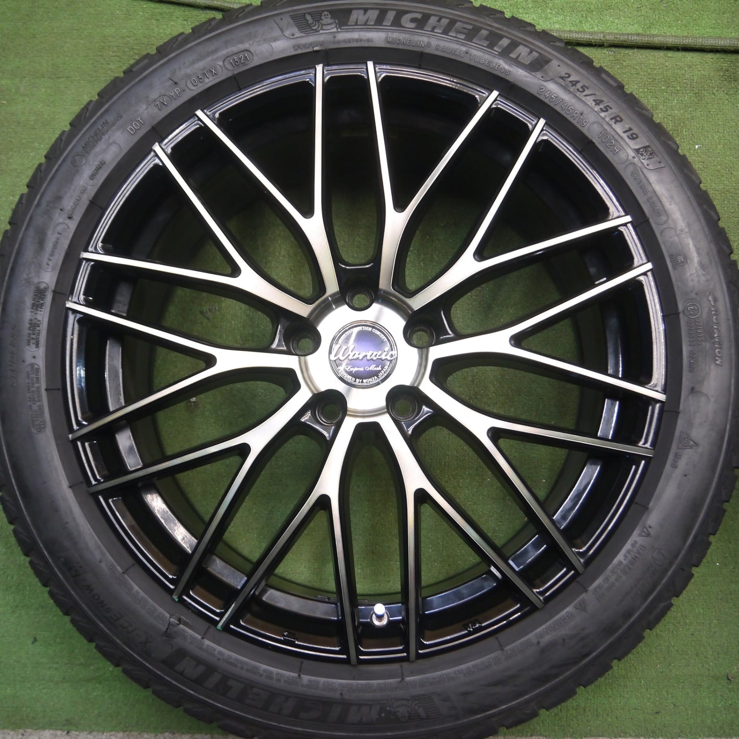 [送料無料] キレイ！21年★スタッドレス 245/45R19 ミシュラン X-ICE SNOW MONZA JAPAN warwic EMPRESS MESH 19インチ PCD114.3/5H★4030109Hス