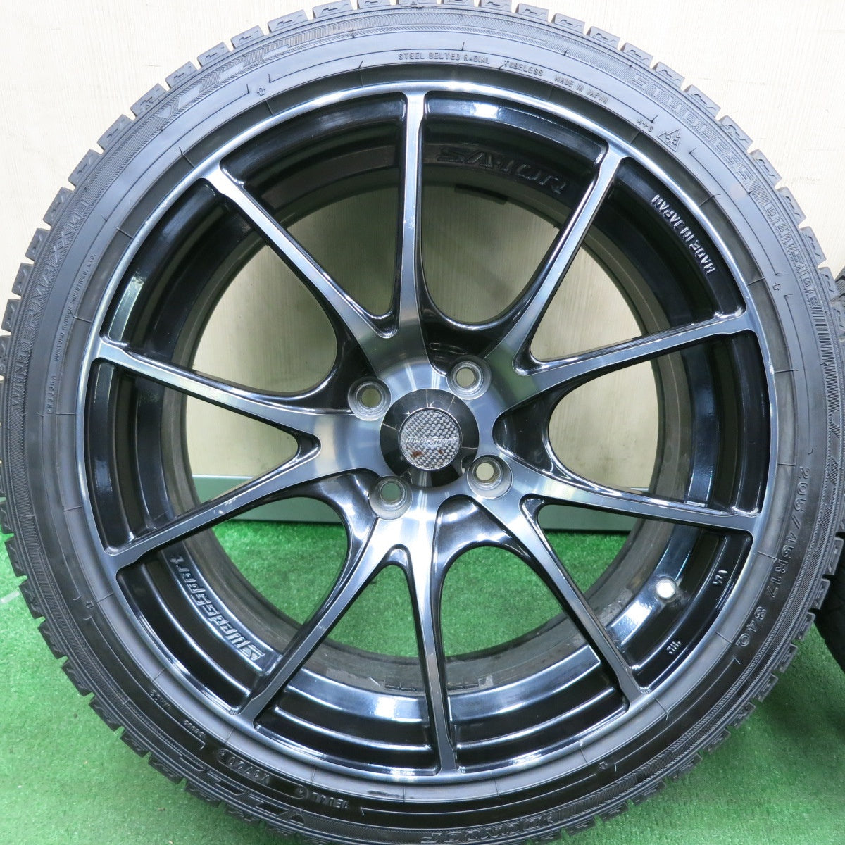 *送料無料* バリ溝！20年！9.5分★Weds Sport SA-10R スタッドレス 205/45R17 ダンロップ ウインターマックス03 ウェッズスポーツ PCD100/4H★4033002HAス