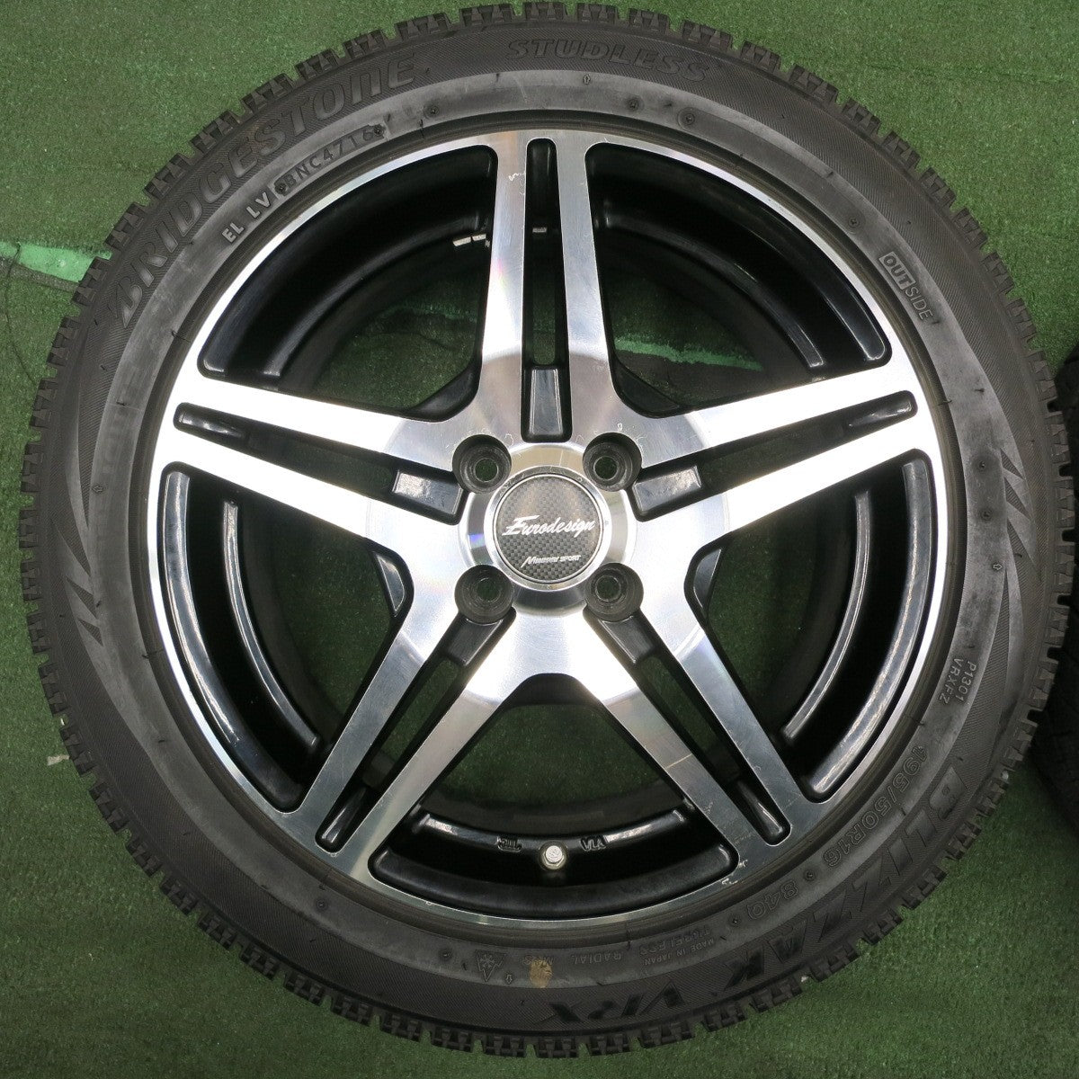 *送料無料* バリ溝！8.5分★スタッドレス 195/50R16 ブリヂストン ブリザック VRX Eurodesign MANARAY SPORT PCD100/4H★4040502NJス