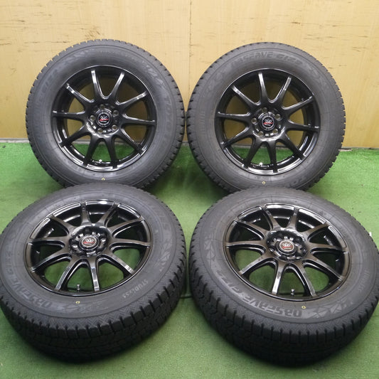 *送料無料* 超バリ溝！23年！キレイ！ほぼ10分★プリウス等 195/65R15 スタッドレス トーヨー オブザーブ GIZ2 LOXARNY SPORT BADX ロクサーニ PCD100/5H★4040813Hス