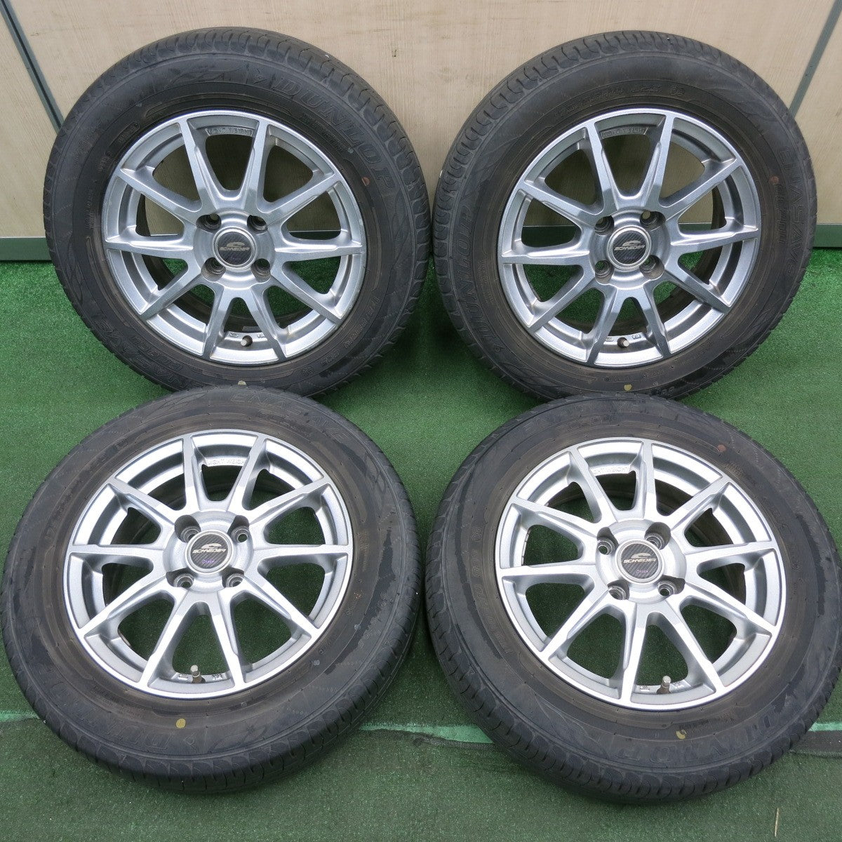 *送料無料* 4本価格！20年★175/65R14 ダンロップ エナセーブ EC204 SCHNEIDER ATECH シュナイダー 14インチ PCD100/4H★4050608HAノ