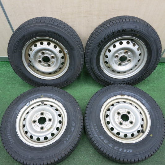 *送料無料* バリ溝！ほぼ10分★スタッドレス 145R12 8PR 145/80R12 ブリヂストン ブリザック VL1 ヨコハマ アイスガード iG91 スチール PCD100/4H★4042901HAス