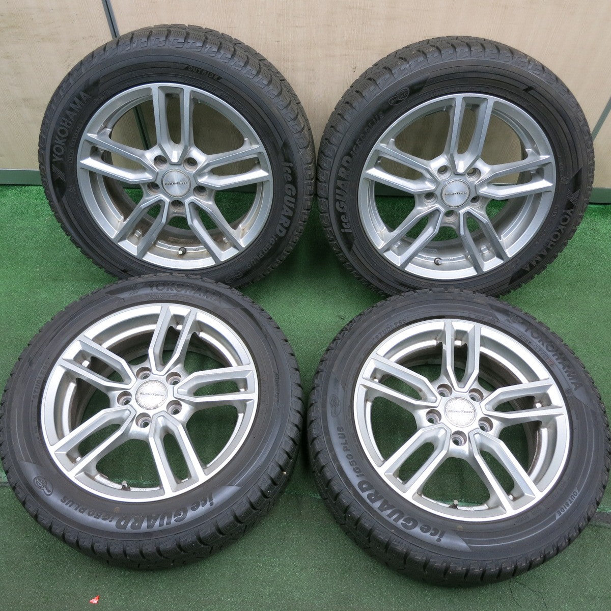 *送料無料* バリ溝！9.5分★ベンツ 等 EUROTECH 205/55R16 スタッドレス ヨコハマ アイスガード iG50 プラス ユーロテック PCD112/5H★4052204HAス