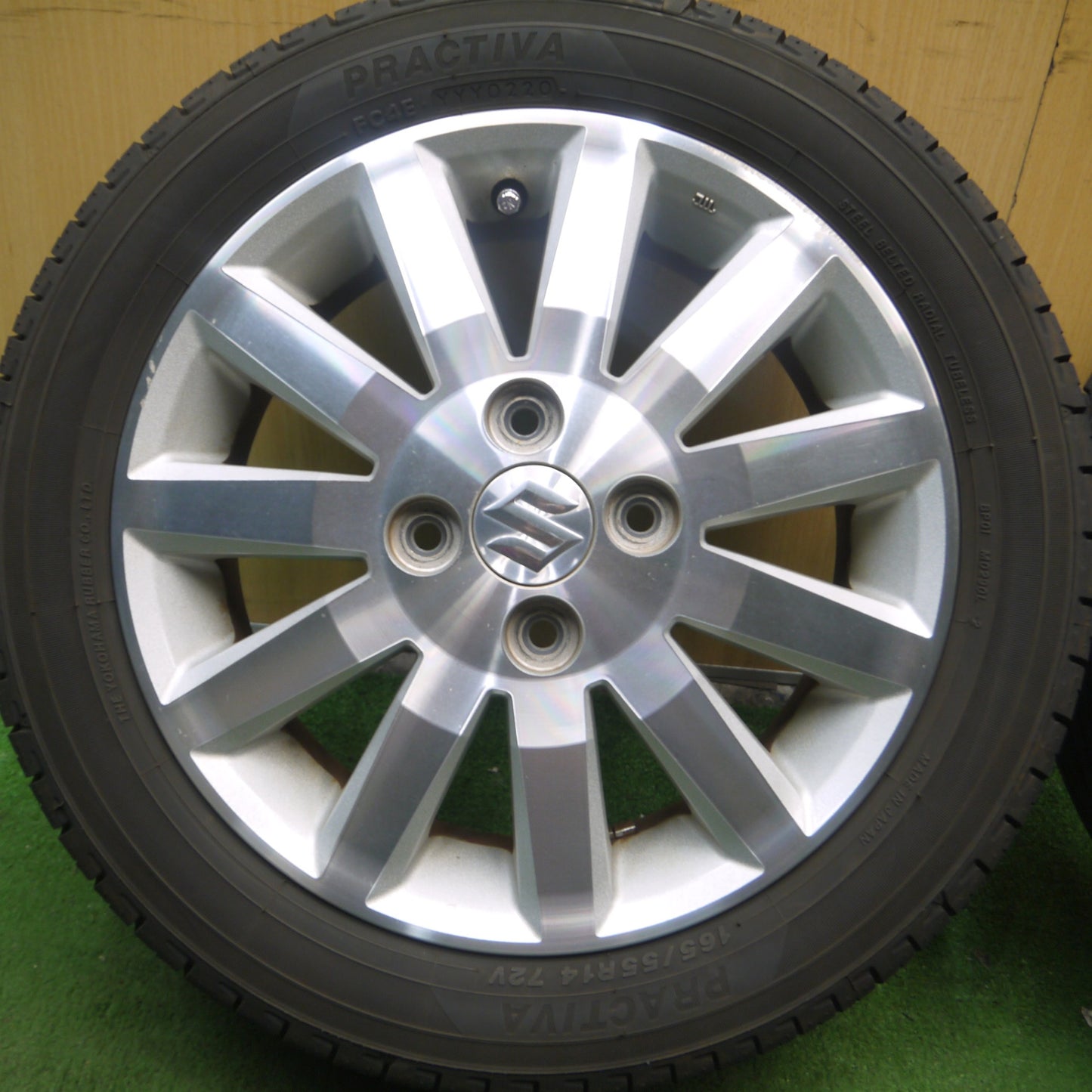 *送料無料* バリ溝！20年！9.5分★スズキ ワゴンR 純正 165/55R14 プラクティバ PRACTIVA 14インチ PCD100/4H★4070501Hノ