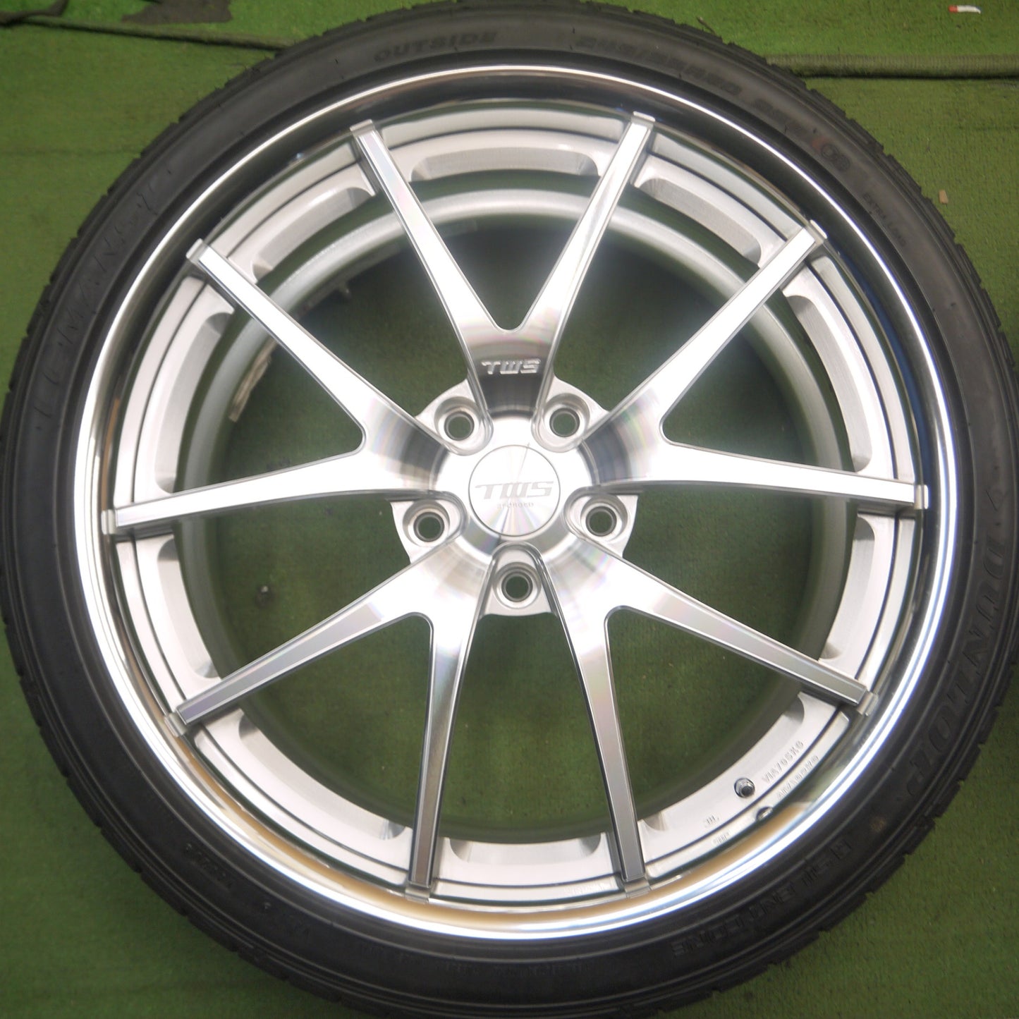 *送料無料* バリ溝！20年！キレイ！9.5分★BMW 等 TWS FORGED 245/35R20 ダンロップ LE MANS V ルマン5 20インチ PCD120/5H★4062803Hノ