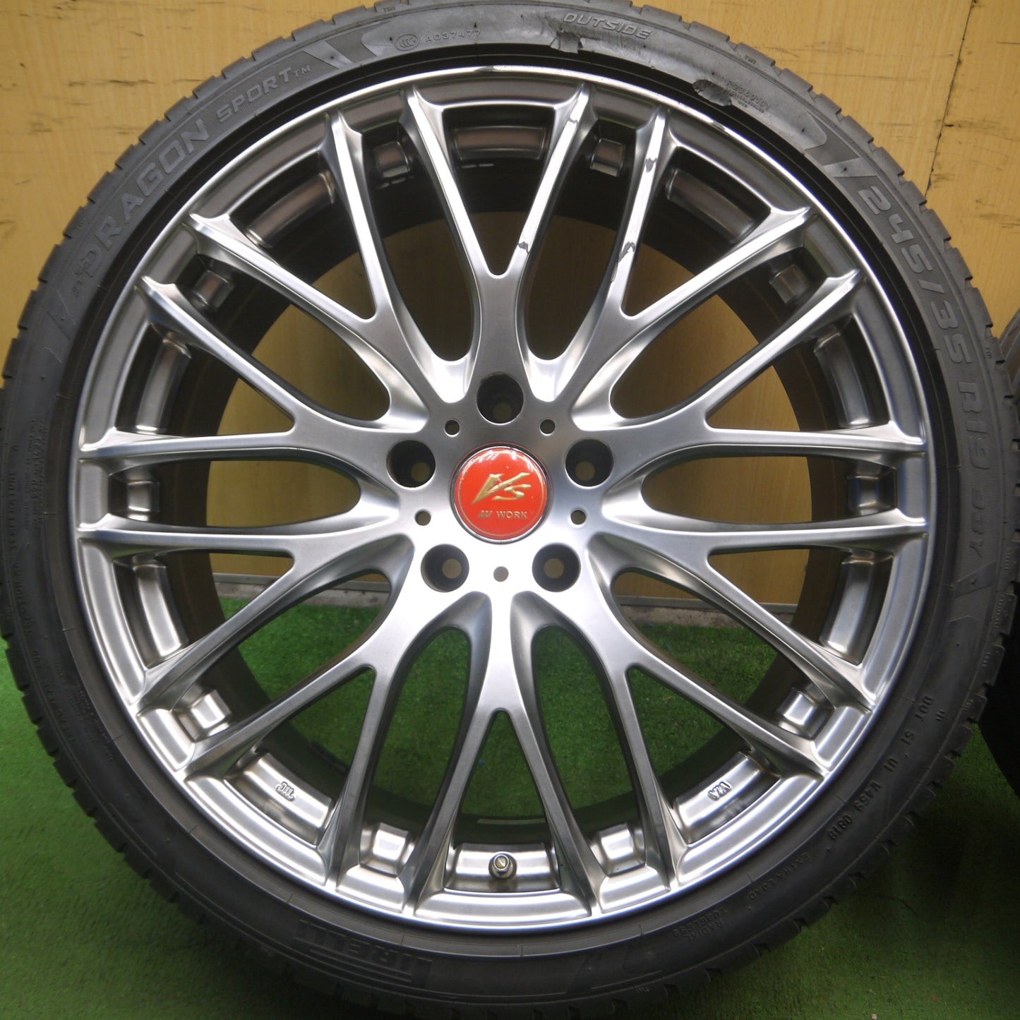 *送料無料* 4本価格★Lehrmeister PREMIX GRAPPA 245/35R19 ピレリ ドラゴン スポーツ TM レアマイスター PCD114.3/5H★4042310Hノ