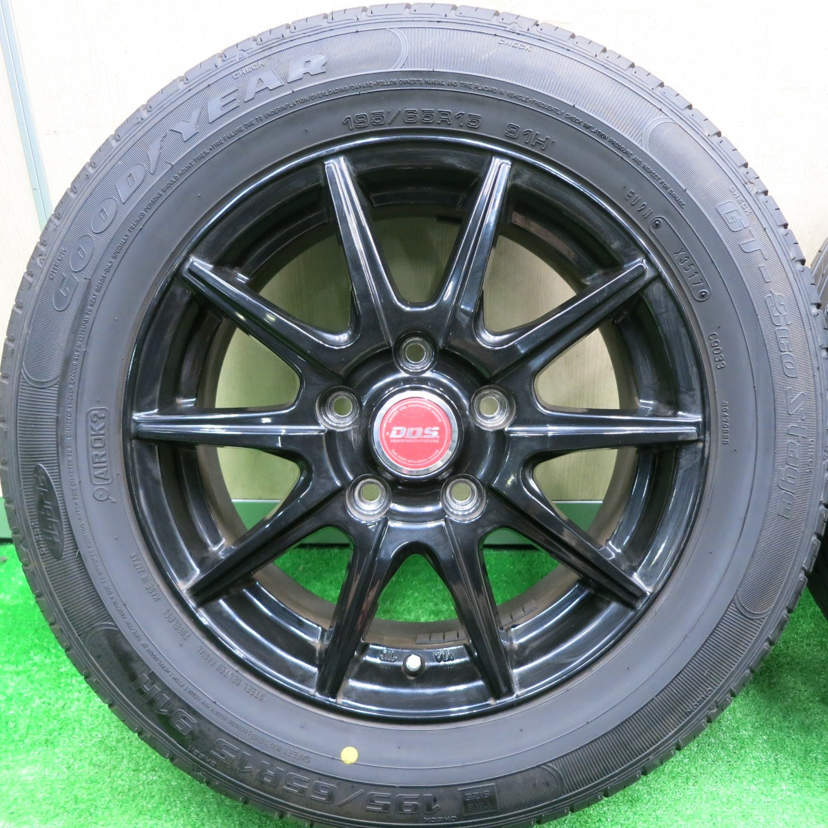 [送料無料] バリ溝！9.5分★195/65R15 グッドイヤー GT-Eco Stage D.O.S. DOS 15インチ PCD114.3/5H★4100605HAノ