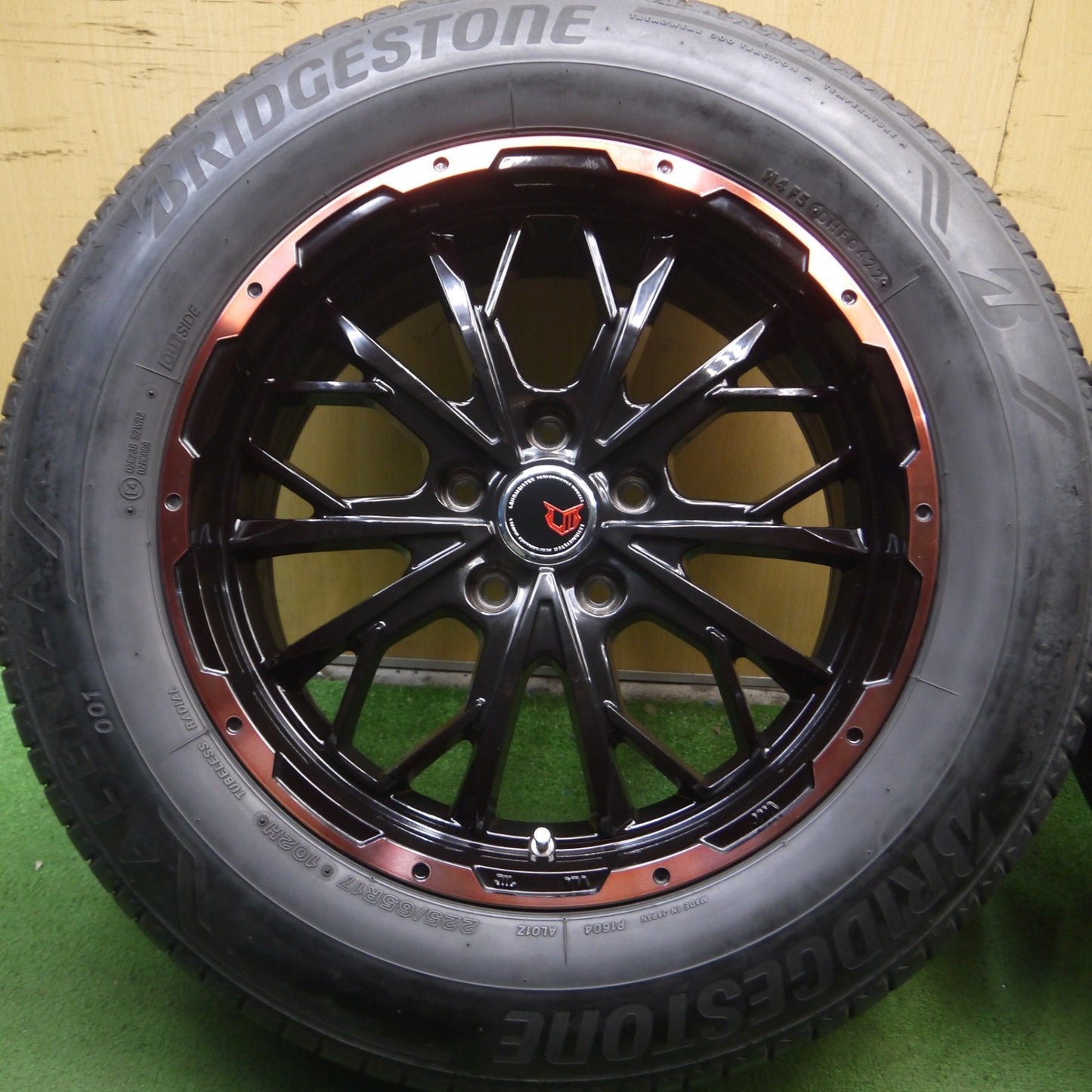 *送料無料* キレイ！22年★LEHRMEISTER 225/65R17 ブリヂストン アレンザ 001 レアマイスター 17インチ PCD114.3/5H★4050108Hノ