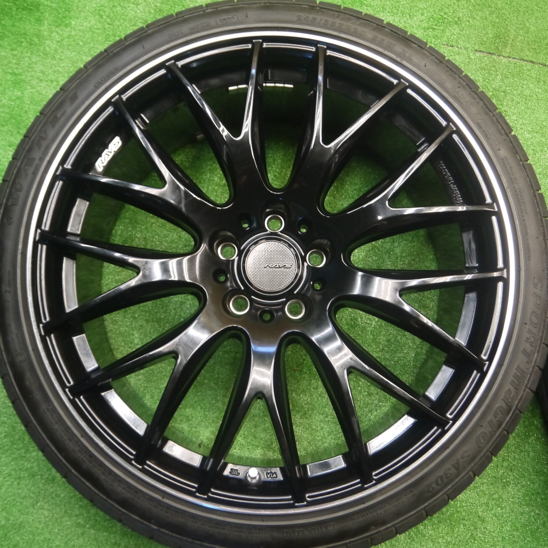 *送料無料* バリ溝！22年！キレイ！8.5分★RAYS HOMURA 2X9 245/35R20 ワンリ SPORT macro SA302 2×9  レイズ ホムラ PCD114.3/5H★4090405Hノ