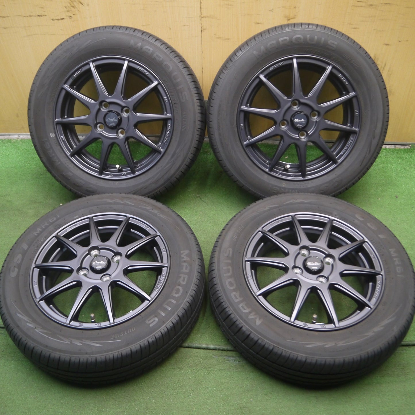 *送料無料* バリ溝！21年！キレイ！9.5分★Circlar AME ENKEI 165/70R14 マーキス CST MR61 サーキュラー エンケイ 14インチ PCD100/4H★4042206Hノ