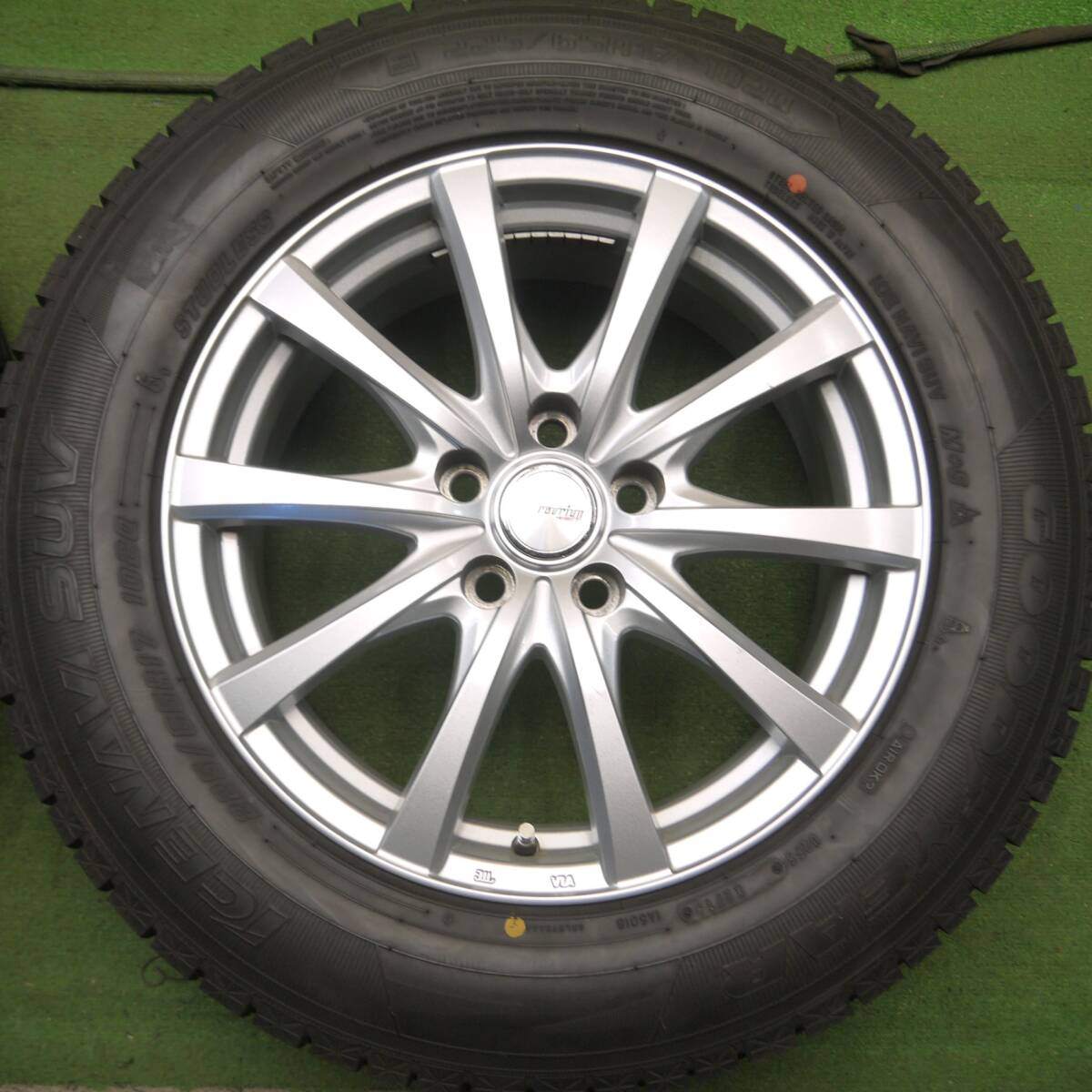 超バリ溝！キレイ！9.5分以上★スタッドレス 225/65R17 グッドイヤー アイスナビ SUV ravrion RS01 PCD114.3/5H★4040110Hス