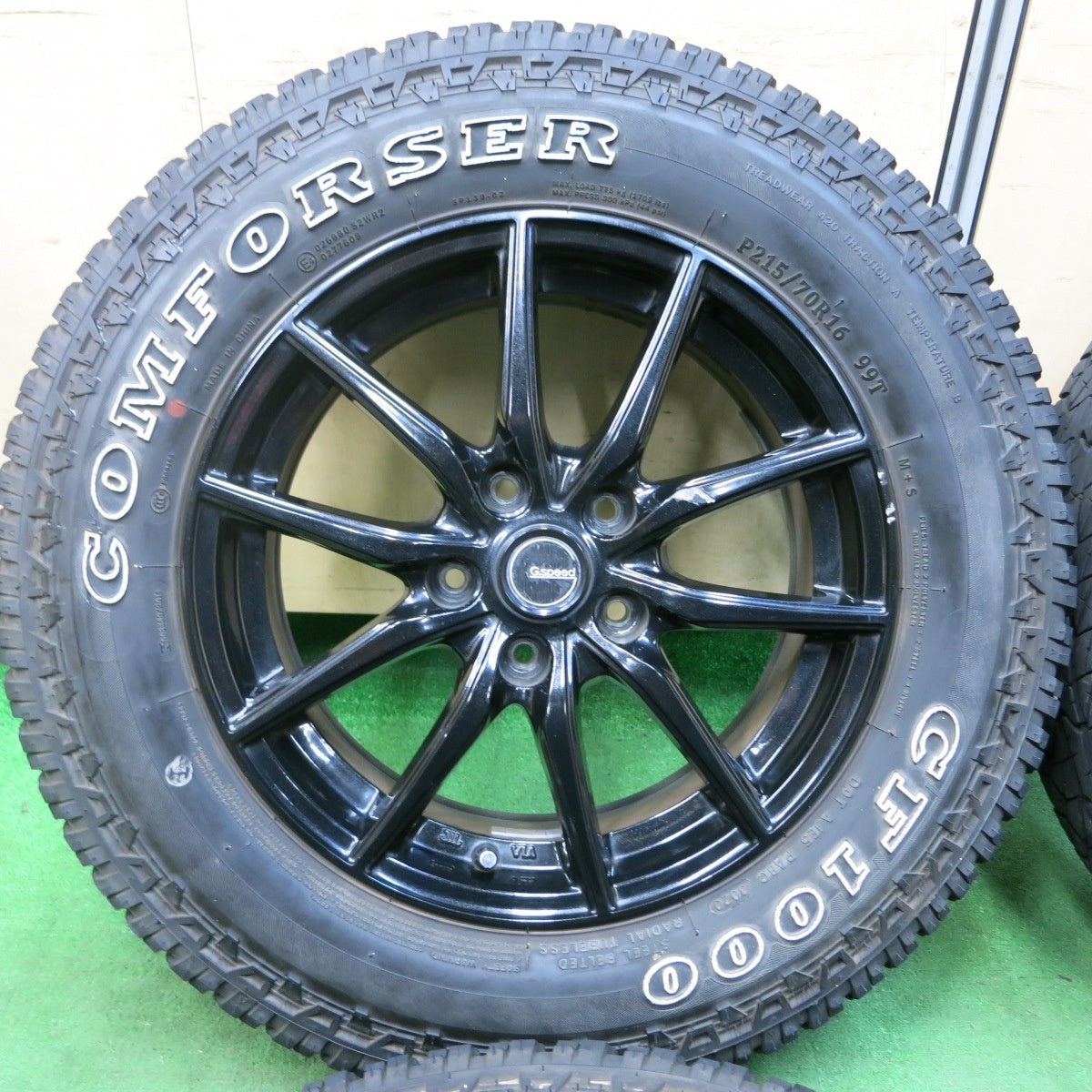 [送料無料] バリ溝！20年！9.5分★215/70R16 COMFORSER CF1000 ホワイトレター G.Speed Gスピード コンフォーサー PCD114.3/5H★4101806SYノ