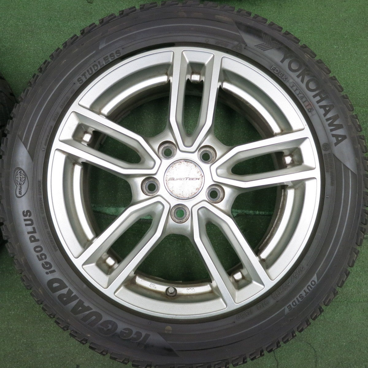 *送料無料* バリ溝！9.5分★ベンツ 等 EUROTECH 205/55R16 スタッドレス ヨコハマ アイスガード iG50 プラス ユーロテック PCD112/5H★4052204HAス