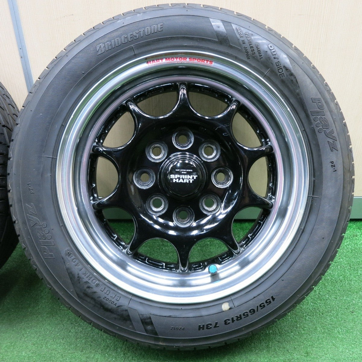 *送料無料* 4本価格★スプリントハート 155/65R13 ブリヂストン プレイズ PZ-1 SPRINT HART PCD110 114.3/4H  マルチ★4041501NJノ