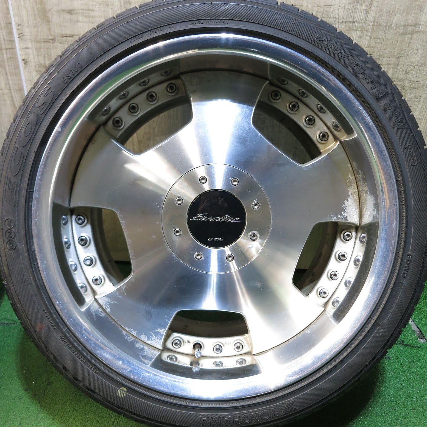 *送料無料* 4本価格★WORK Euroline 235/40R18 265/35R18 ヨコハマ DNA エコス ES300 ワーク ユーロライン 18インチ PCD114.3★3042609Hノ