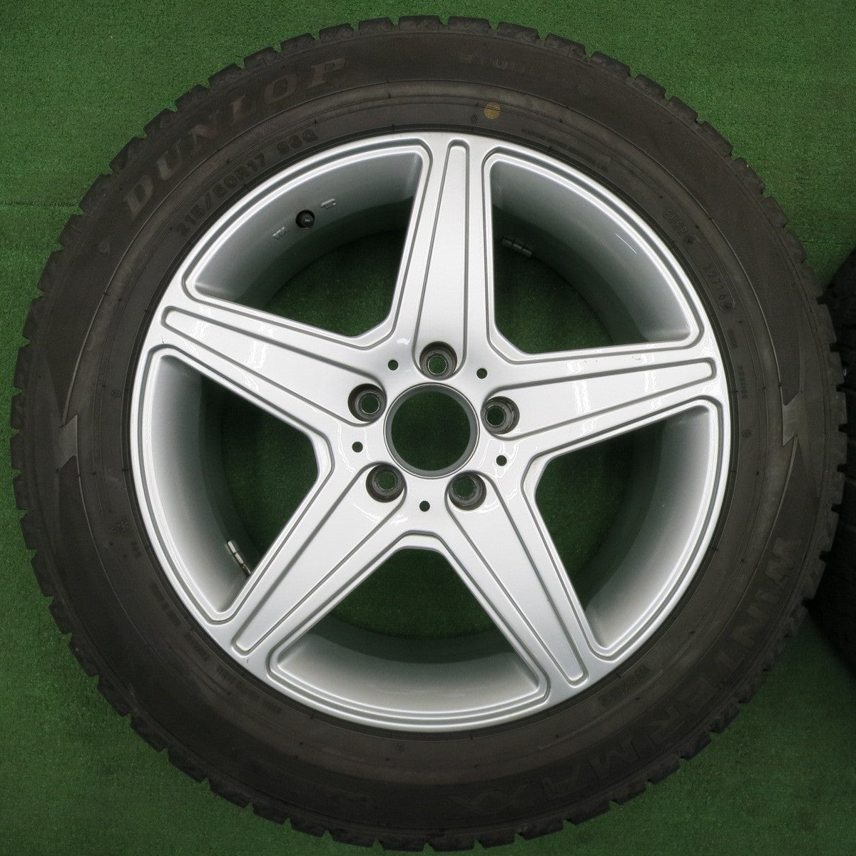 [送料無料] バリ溝！キレイ！9.5分★ベンツ 等 AGA Burg 215/60R17 スタッドレス ダンロップ ウインターマックス WM02 17インチ ブルグ PCD112/5H★5012103NJス