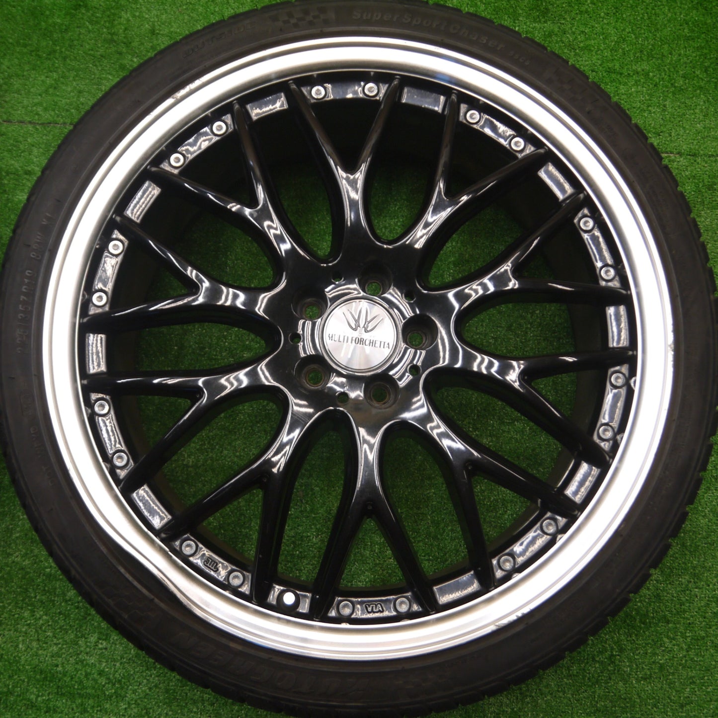 *送料無料* バリ溝！21年！9分★プリウス等 ロクサーニ MULTI FORCHETTA 225/35R19 オートグリーン SuperSportChaser SSC5 PCD100/5H★4081902Hノ