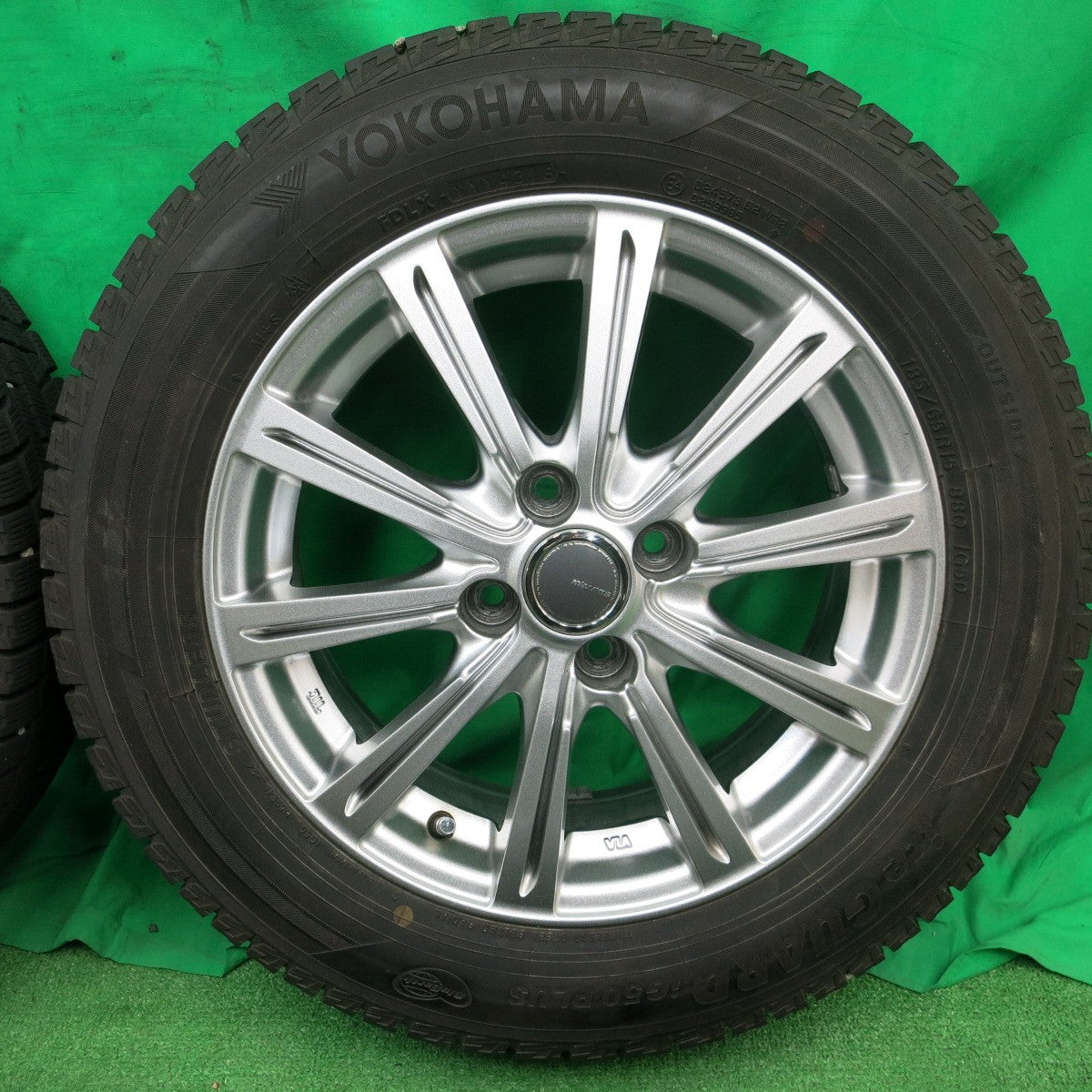 *送料無料* バリ溝！キレイ！9.5分★スタッドレス 185/65R15 ヨコハマ アイスガード iG50 プラス MiLLOUS ミルアス 15インチ PCD100/4H★4042905ナス