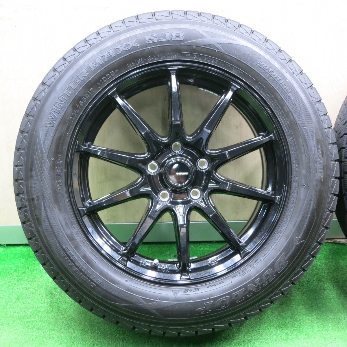 [送料無料] バリ溝！21年！キレイ！9.5分★スタッドレス 225/65R17 ダンロップ ウインターマックス SJ8 G-SPEED Gスピード 17インチ PCD114.3/5H★4102804NJス