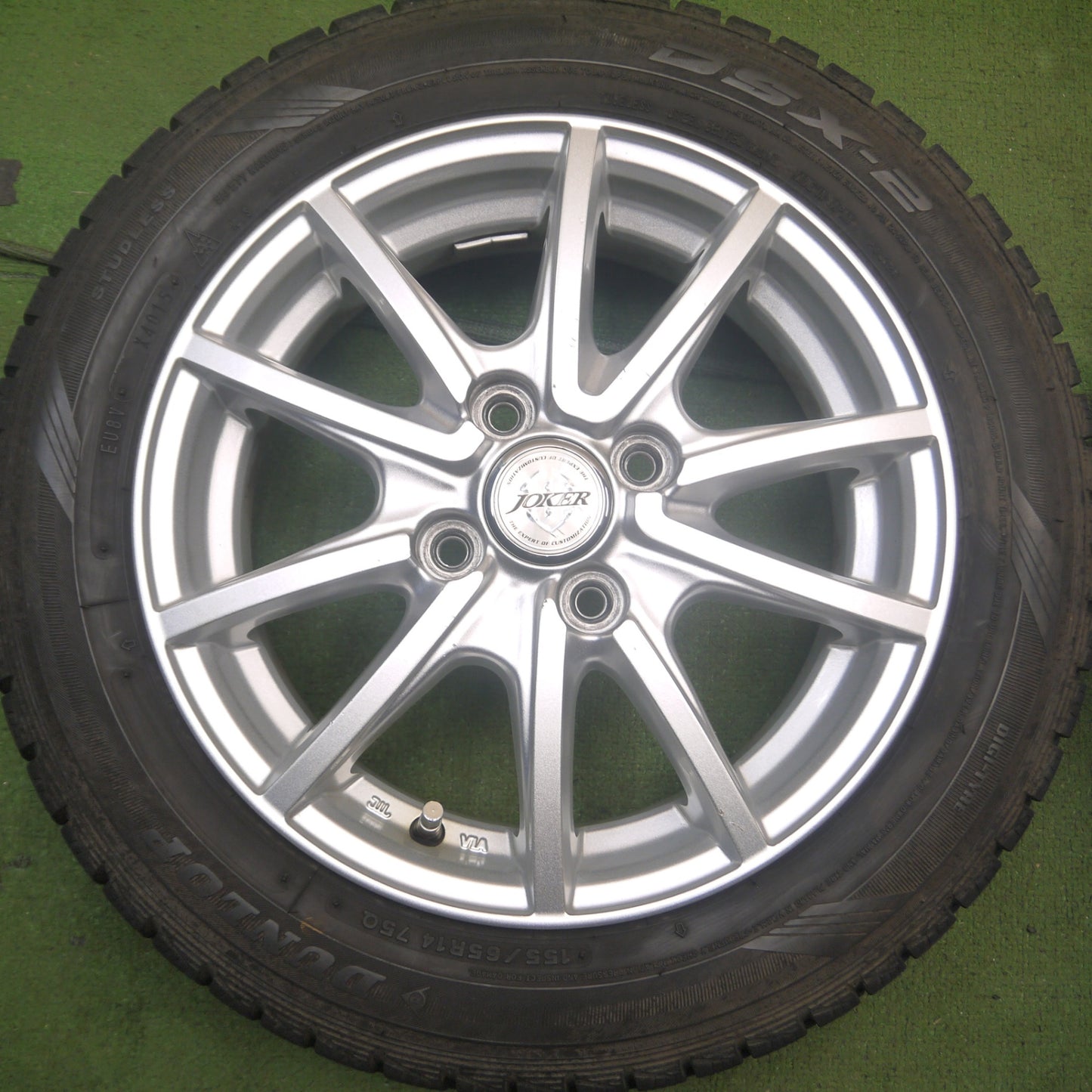 *送料無料* 4本価格★スタッドレス 155/65R14 ダンロップ DSX-2 JOKER ジョーカー 14インチ PCD100/4H★4072301Hス