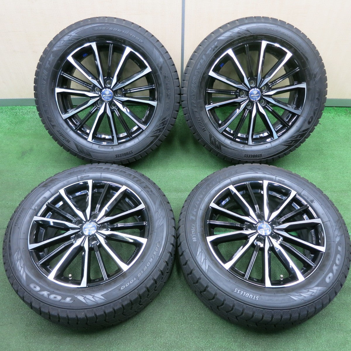 *送料無料* バリ溝！21年！キレイ！9.5分以上★スタッドレス 225/60R18 トーヨー ウインター トランパス TX SMACK ENKEI スマック エンケイ PCD114.3/5H★4041006TNス