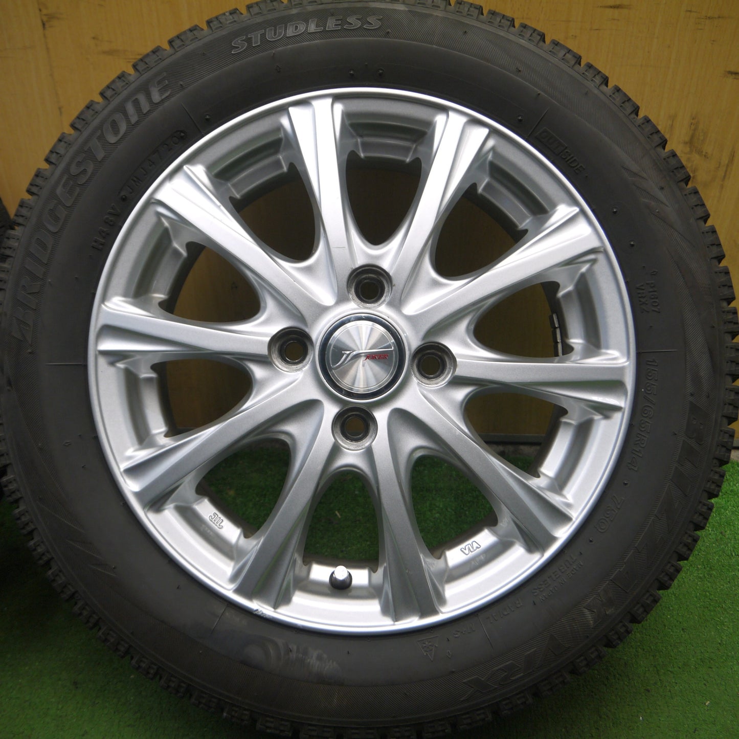 *送料無料* キレイ！20年★スタッドレス 155/65R14 ブリヂストン ブリザック VRX JOKER ジョーカー 14インチ PCD100/4H★4050710Hス