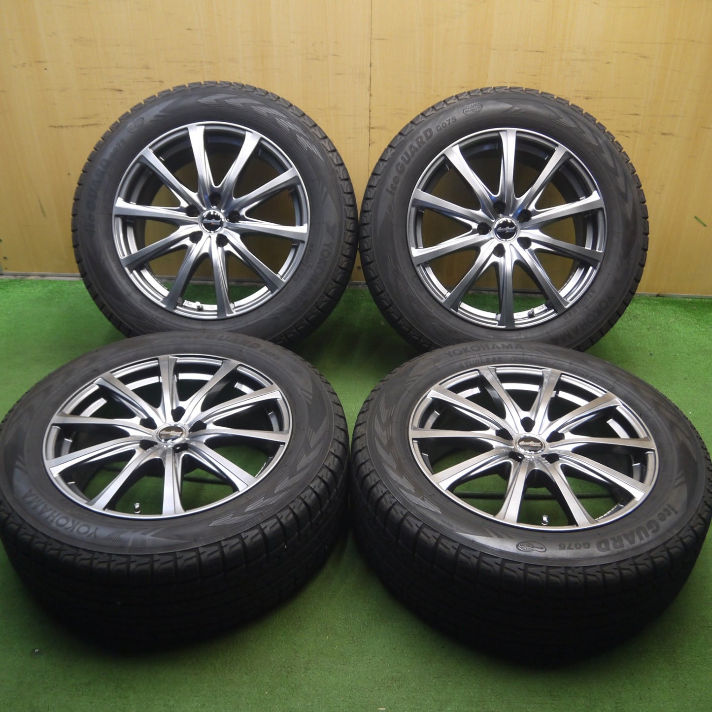 *送料無料* バリ溝！キレイ！8.5分★スタッドレス 235/60R18 ヨコハマ アイスガード G075 EuroSpeed MANARAY SPORT PCD114.3/5H★4032702Hス