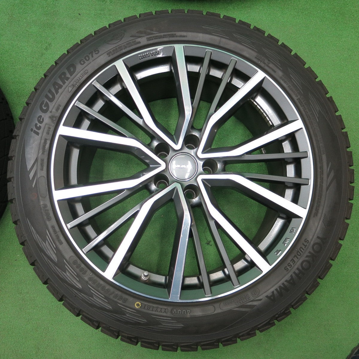 *送料無料* バリ溝！9.5分★ベンツ 等 MAK UNION 255/50R20 スタッドレス ヨコハマ アイスガード G075 20インチ PCD112/5H★4051504ナス